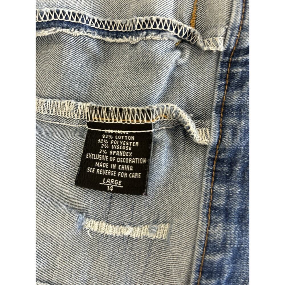 Thrashed Cottage core JouJou Denim Embroidered Ladies S or girl jacket Sz 14 L - Picture 12 of 16
